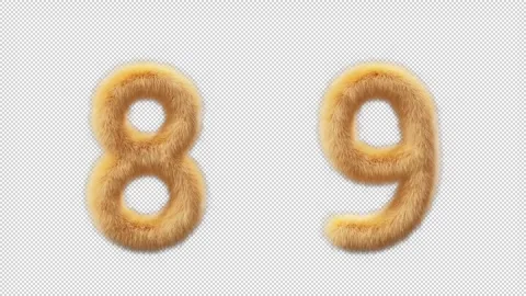 3D animation Chick woolen numbers 8 and 9 Stock Footage 270079668