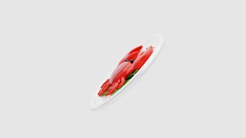 3D Animation of Chili Crab Stock Footage 304017660