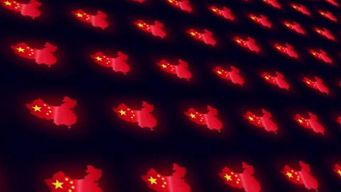 3D animation of China maps rotating.Seamless loop.China concept.pattern Video stock 252124104