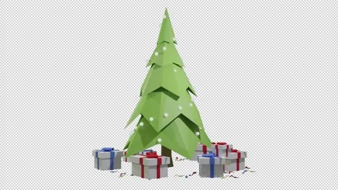 3d animation with christmas tree and gifts. Stock Footage 145190089