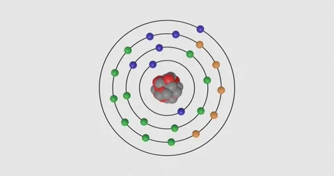 3D animation of a Chromium ( Cr , Z=24 ) atom on a transparent background Video stock 346010564