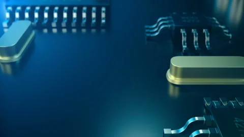 3D animation Circut board. Technology background. Central Computer Processors Stock Footage 86170390