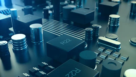 3D animation Circut board. Technology background. Central Computer Processors Stock Footage 86170464