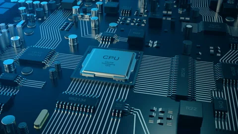 3D animation Circut board. Technology background. Central Computer Processors Stock Footage 86170986