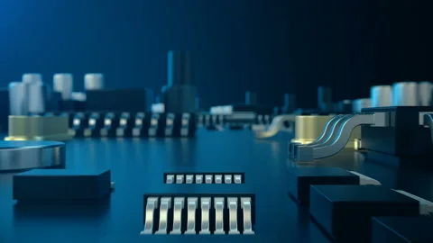 3D animation Circut board. Technology background. Central Computer Processors Stock Footage 86171048