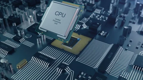 3D animation Circut board. Technology background. Central Computer Processors Stock Footage 86171523