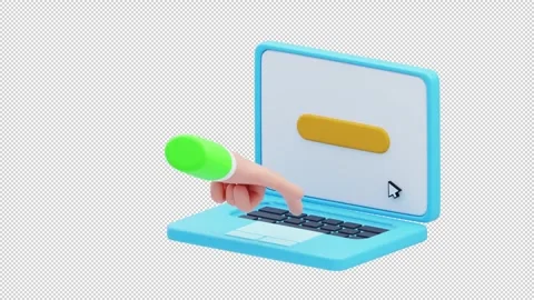 3D Animation of Click On Laptop Stock Footage 290853097