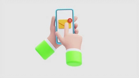 3D Animation of Clicking On New Message Stock Footage 290853002