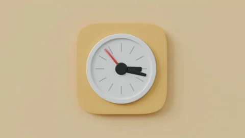 3d animation of the clock icon with arrows Stock Footage 270484028
