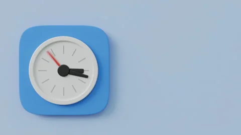 3d animation of the clock icon with arrows Video stock 270804289