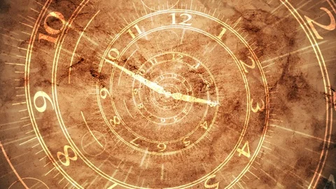 3d animation of clock spiral abstract on an paper Video stock 120537460