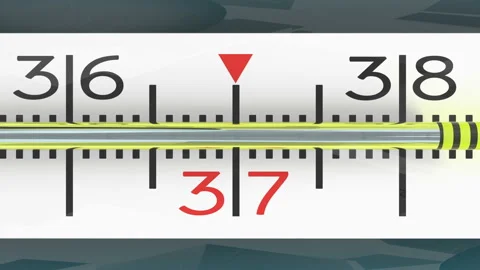 3d Animation With Close Up Thermometer Scale, Patient Is Healthy Medical Concept Stock Footage 130214317