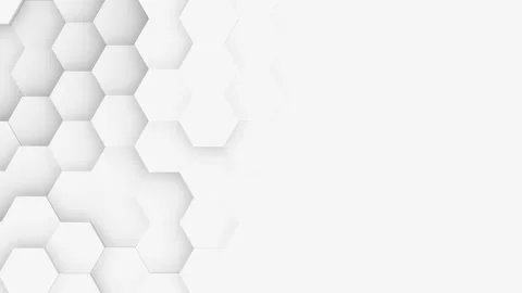 3D animation of closeup white hexagon blocks Stock Footage 279185647