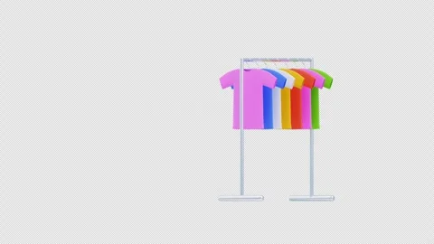 3D Animation of Cloth Display Stock Footage 297335657