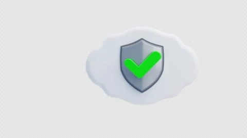 3D animation of Cloud security shield protection verification Stock Footage 330418524