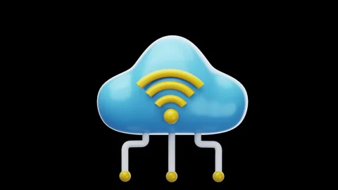 3D Animation of Cloud Wifi Stock Footage 287059559