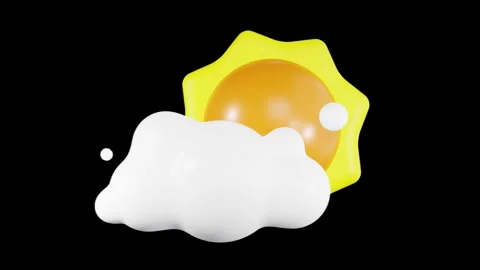 3D Animation of Cloudy Day, Color Key, Alpha Channel Stock Footage 276961331