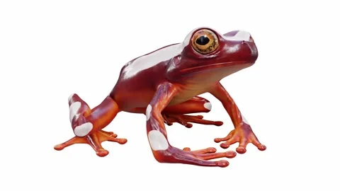 3d animation of Clown Tree Frog Video stock 241586059