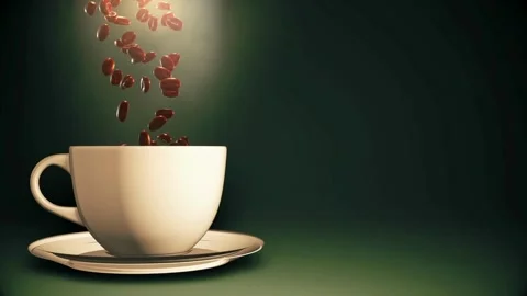 3D animation of coffee sprinkled in slow motion Stock Footage 265953532