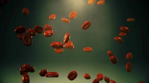 3D animation of coffee sprinkled in slow motion Stock Footage 265953565