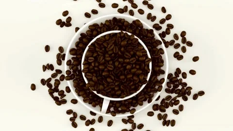 3D animation of coffee sprinkled in slow motion Stock Footage 265953566