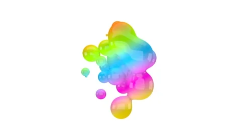 3D animation of colored liquid on a white background. Stock Footage 287495631