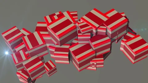 3d animation - Colorful animated cube blocks falling down Stock Footage 95876870