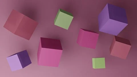 3D Animation of colorful cubes Stock Footage 152255762