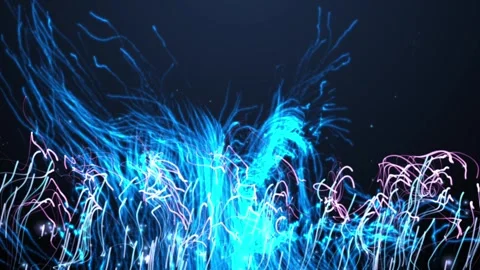 3d Animation with Colorful Grunge Particular Form Lines. Abstract Multicolor Stock Footage 261951663