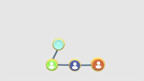 3d animation colorful network of connected user icons symbolizing social co.. Stock Footage 310346812