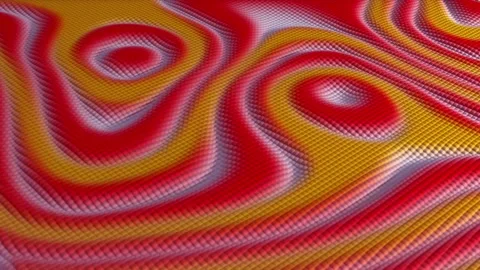 3D animation of colorful particles moving up and down in a wavy motion.Seamless Stock Footage 220709850