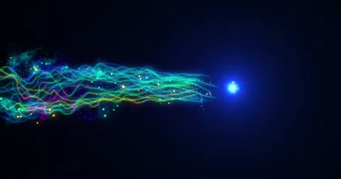 3d animation of a colorful stream of particles Vidéo 39863784