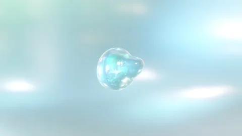 3D animation combines the elements of a macro liquid bubble Stock Footage 201154273