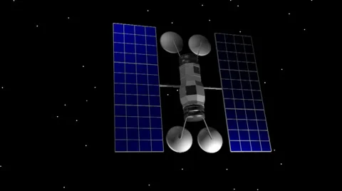 3d animation of communication satellite in space Stock Footage 36324633