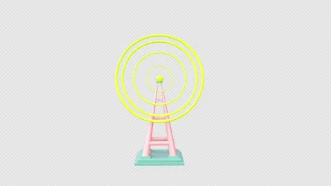 3d animation communication tower emitting vibrant concentric waves, symboli.. Stock Footage 307481827