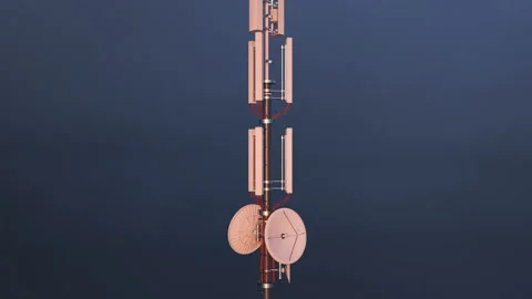 3d Animation of a communication tower Stock Footage 346706117
