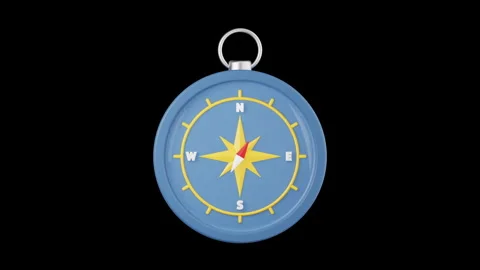 3D Animation of Compass, Color Key, Alpha Channel Stock Footage 277209832