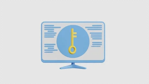 3D Animation of Computer Key Stock Footage 292817679