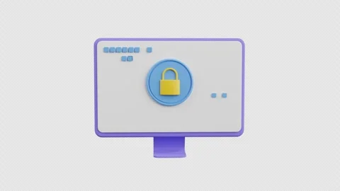 3D Animation of Computer Lock Stock Footage 292817540