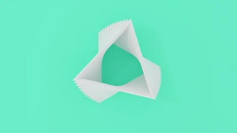 3D animation computer render of white triangle flying up and twist around. 4K se Stock Footage 106428641