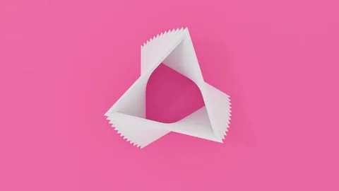 3D animation computer render of white triangle flying up and twist around. 4K se Stock Footage 106428949