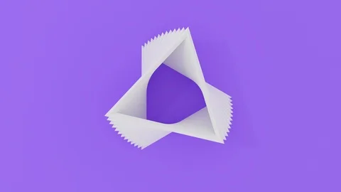 3D animation computer render of white triangle flying up and twist around. 4K se Stock Footage 106428965
