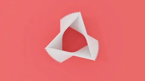 3D animation computer render of white triangle flying up and twist around. 4K se Stock Footage 106434977