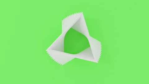 3D animation computer render of white triangle flying up and twist around. 4K se Stock Footage 106435528