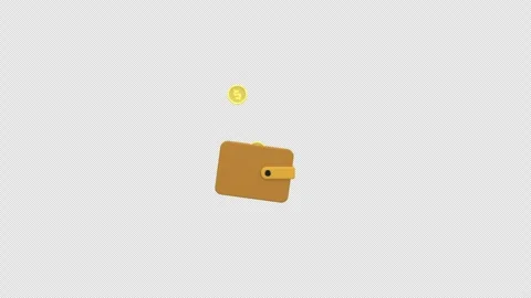 3d animation concept shows coins dropping into a wallet, symbolizing saving.. Stock Footage 310078699