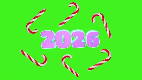 3D animation of congratulations on the New Year 2026 Video stock 321478199