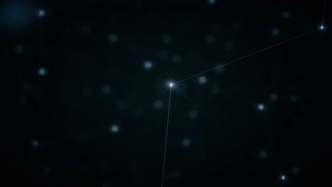 3D animation of connected flickering lights with depth of field effect Stock Footage 150516588