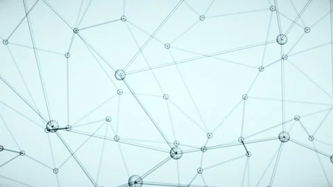 3D animation of connected spheres shapes with transparent glass material Stock Footage 245020298