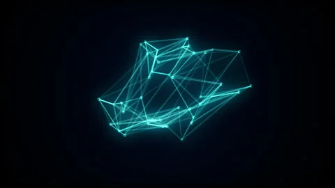 3D animation of connected spheres shapes with transparent glass material Stock Footage 245050998