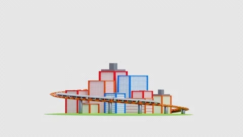 3D Animation of Construction of smart city Stock Footage 316505250